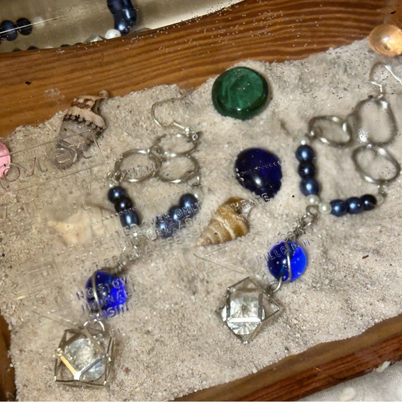 Deep Ocean statement necklace bracelet & earring set - Picture 3 of 4